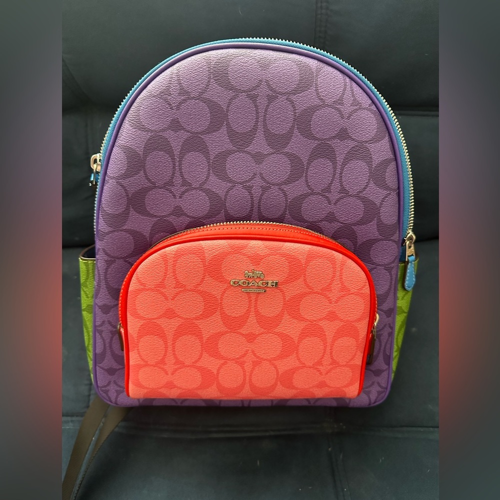 Coach Purple and Orange Backpack